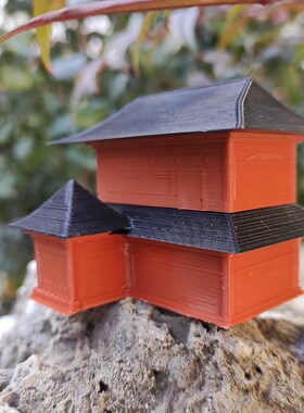 古风造景古建筑小摆件假山奇石盆景植物微景观中式水陆溪流鱼缸池