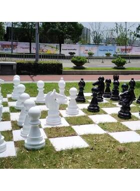 大型象棋玻璃纤维雕塑黑白棋子装饰房地产广场园林景观签到装饰品
