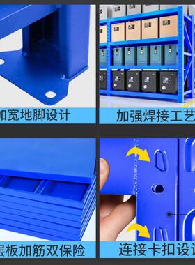 仓库货架置物架三层展示架组合重型多层家用库房仓储货物架铁架子