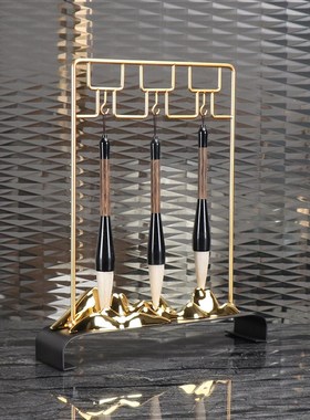 新中式毛笔架摆件创意客厅家居书房禅意办公桌玄关电视柜软装饰品