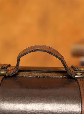 覆古摆件手提式小木箱子中国风彷古橱窗装饰木质覆古做旧摄影道具