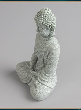 青砂石禅意五佛茶宠 中式国潮创意居家桌面装饰摆件鱼缸造景