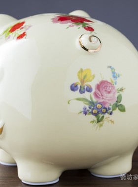 景德镇陶瓷存钱罐储蓄罐可爱招财进宝陶瓷猪家居饰品摆件创意礼品