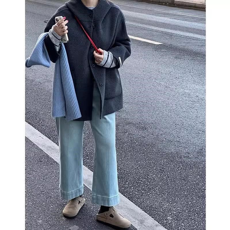 浅蓝色直筒牛仔裤女春季新款大码胖mm梨型身材小个子显瘦阔腿裤子,淘宝优惠券,粉丝福利购,淘宝优惠卷