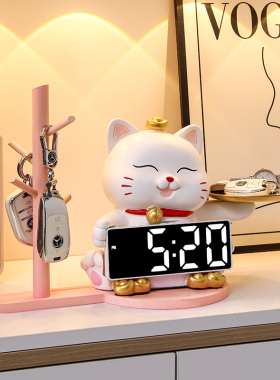 招财猫摆件入户玄关钥匙收纳进门口客厅鞋柜托盘装饰乔迁新居礼品