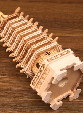 桃木文昌塔摆件七层13层无漆原木九层十三层孩子书房书桌卧室摆放