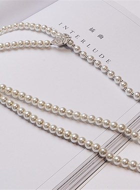 女士仿珍珠毛衣链送妈妈长款项链百搭吊坠挂件衣服配饰时尚款