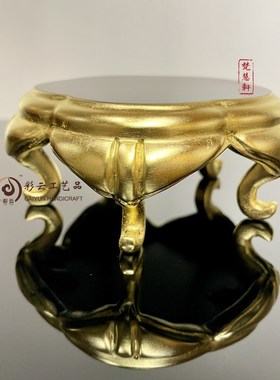 金箔梅型仏器台 底座 实木v制作 金箔梅型仏器台 家居饰品装饰摆