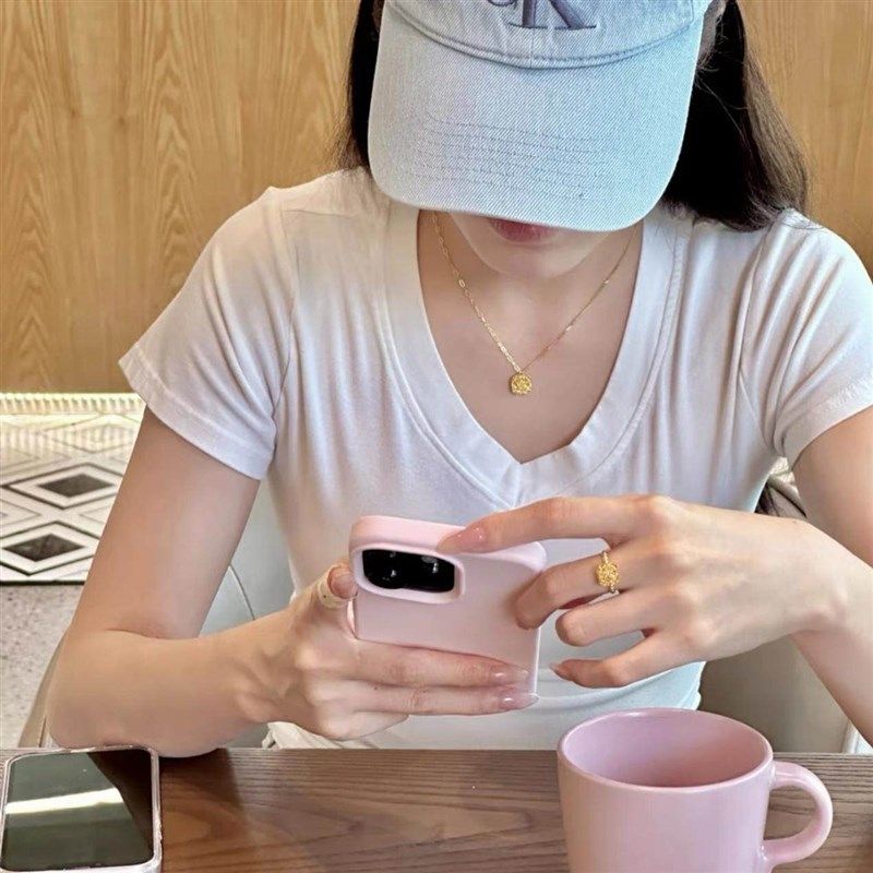 水呗正品金包银方糖镂空锁骨链爆款拉丝爆闪耳钉戒指项链三件套女,淘宝优惠券,粉丝福利购,淘宝优惠卷