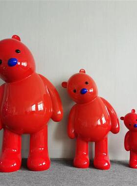 张占占pupu熊网红卡通兔子大摆件玻璃钢雕塑商场户外店铺美陈装饰