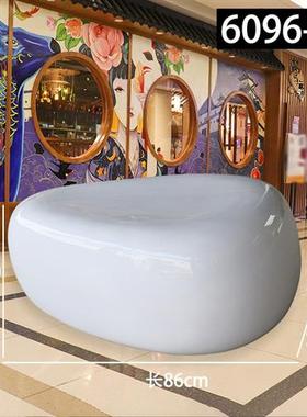 酒店商场幼儿园创意玻璃钢座椅雕塑简约现代休闲鹅卵石桌凳子摆件