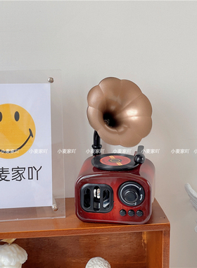 留声机音乐盒北欧复古乐器模型八音盒摆设家居桌面装饰摆件礼物