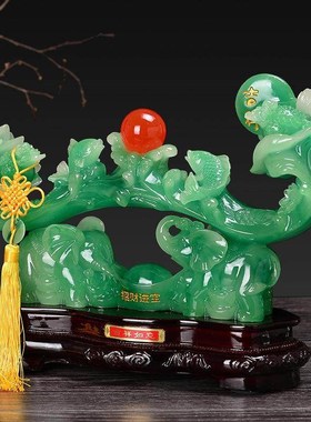 玉如意家居客厅电视酒柜家庭玄关博古架装饰品工艺礼品摆饰轻