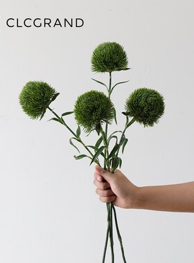 绿石竹仿真客厅装饰假品质绿毛球艺插束家居摆设