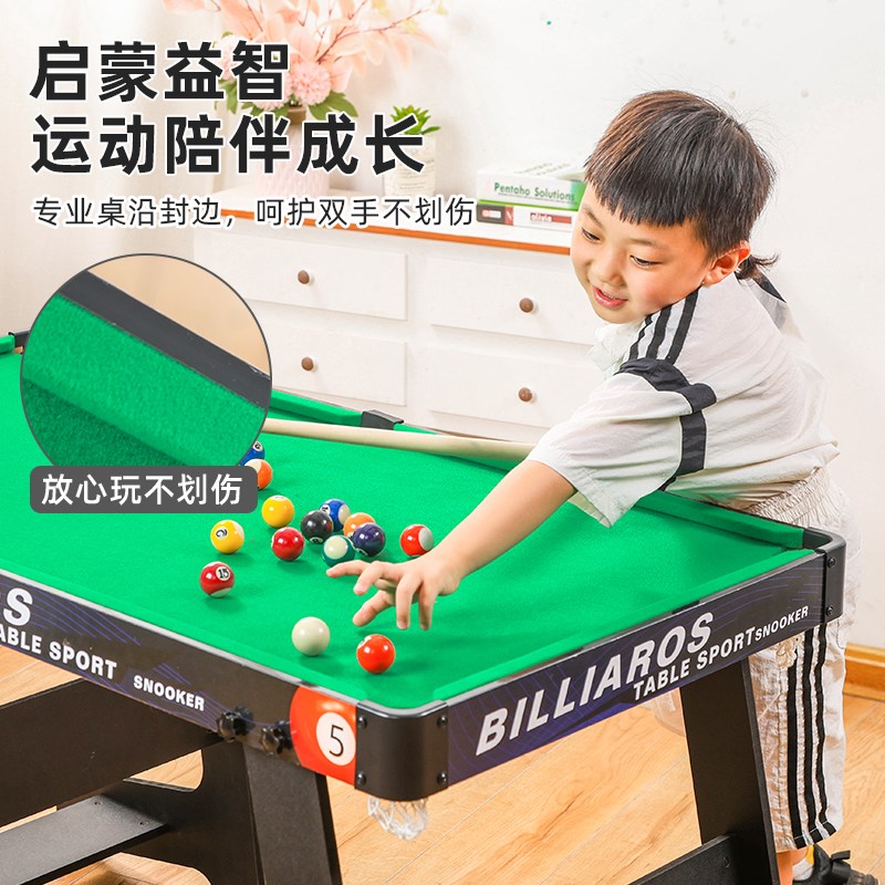 儿童可折叠式台球桌大号家用迷你桌球台小型室内家庭成人男孩玩具 - 图0