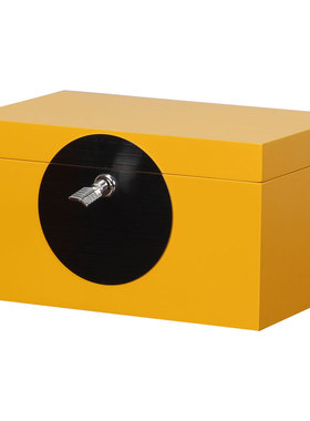 新中式金属带锁收纳首饰盒摆件 样板房卧室梳妆台烤漆装饰工艺品