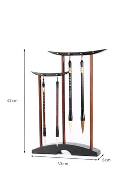 新中式文房四宝酸枝木相色整毛笔架工艺品摆件毛笔架软装饰品包邮