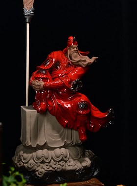 曾国清关公关羽摆件文武财神招财家居摆件财神爷供奉客厅开业礼品