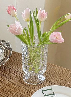 高级感小众玻璃花瓶n边柜玄关餐厅客厅桌面摆件插花装饰品家居饰