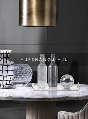 轻奢烟灰色水晶气泡酒瓶桌面摆件现代简约样板房酒柜软装饰品摆设