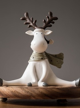 简约现代鹿摆件酒柜装饰品家居客厅玄关电视柜书柜轻奢工艺品礼物