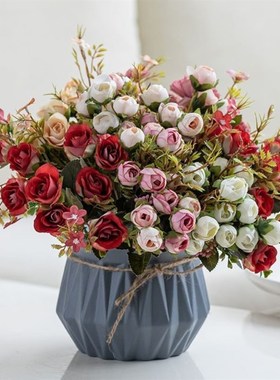 假花真花摆设客厅高级小型空调柜机上的摆花桌面花艺摆件生花