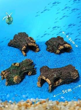 迷你躲避屋小鱼枯木桩空心木桶洞穴鱼缸水族盆景装饰造景diy摆件