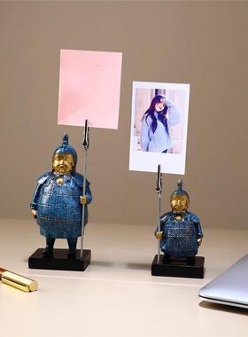 兵马俑工位解压神器办公室桌面卡片夹西安文创纪念治愈可爱摆件