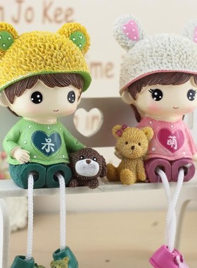 中秋国庆a节礼物网红家居桌面小摆件客厅酒柜房间装饰呆萌吊脚娃