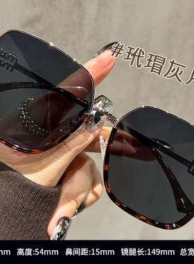 韩系美拉德咖大框墨镜女20v25新款大脸显脸小偏光带度数太阳眼镜