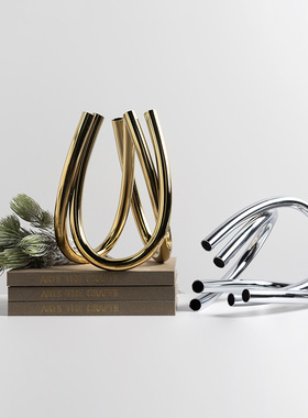 速发装饰推荐欧式轻奢金属弧形摆件家居样板间酒店民Y宿书柜玄关