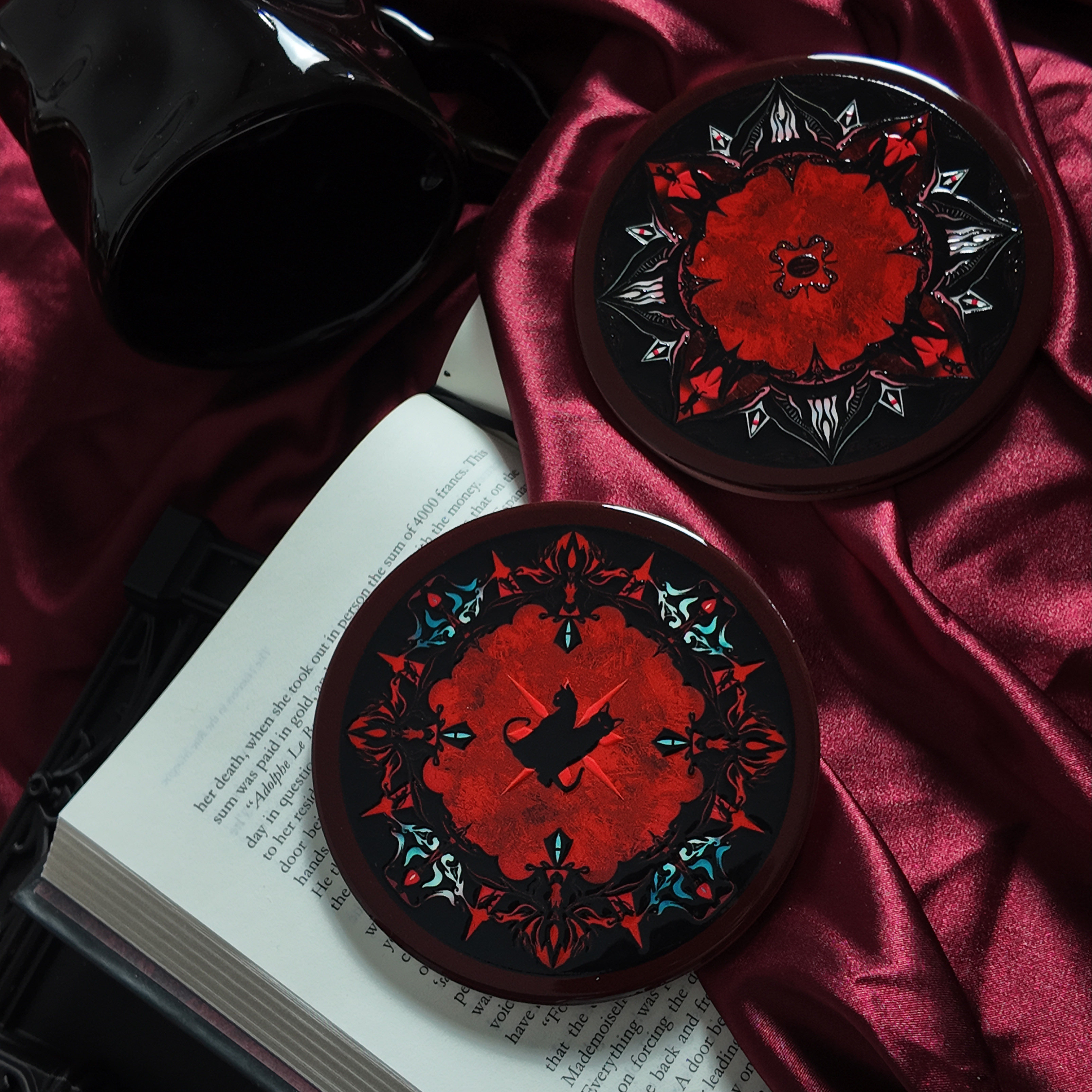 AshOracle乌撒之猫咖啡陶瓷杯垫 高级轻奢杯垫谷美文创杯垫隔热垫,淘宝优惠券,粉丝福利购,淘宝优惠卷