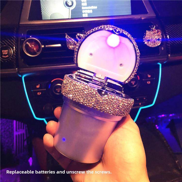 汽车烟灰缸Led灯星空水晶钻石储物篮垃圾桶杂项篮汽车装饰,淘宝优惠券,粉丝福利购,淘宝优惠卷