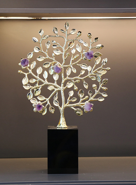 简约轻奢发财树摆件高档办公室桌面摇钱树客厅酒柜乔迁新居装饰品