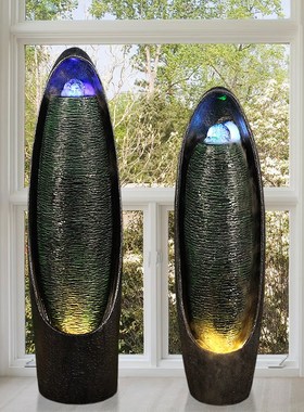 简约欧式客厅玄关落地造景装饰风水球流水加湿器摆件乔迁开业礼品