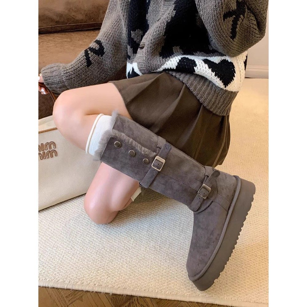 高筒加绒加厚雪地靴女款2025冬季新款厚底保暖中长筒雪地棉靴棉鞋,淘宝优惠券,粉丝福利购,淘宝优惠卷