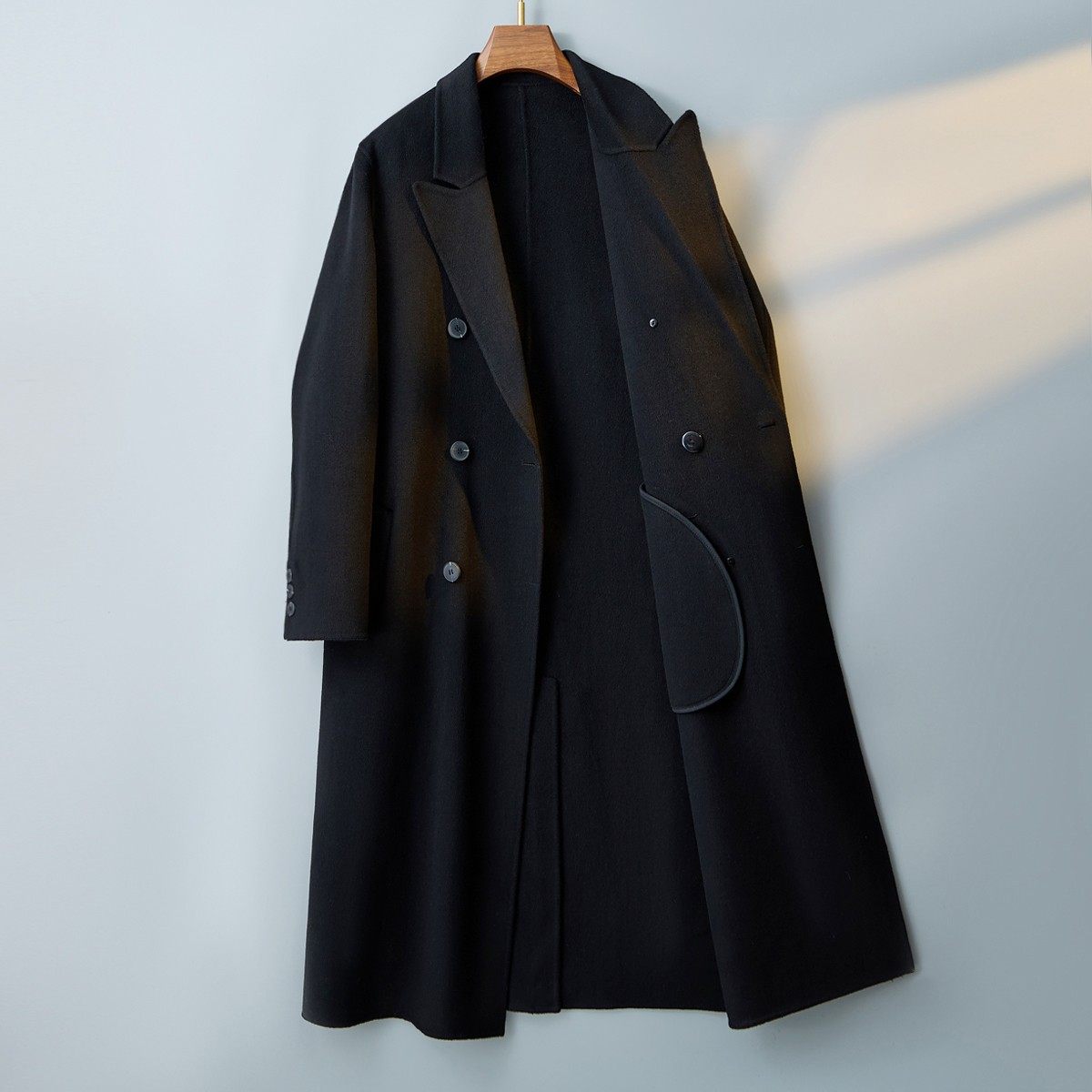 秋冬羊毛双面呢大衣男士西装双排扣毛呢长款过膝呢子韩式风衣外套,淘宝优惠券,粉丝福利购,淘宝优惠卷