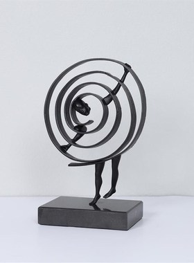 现代轻奢抽象人j物雕塑摆件样板间蚊香摆设创意艺术软装饰品家居