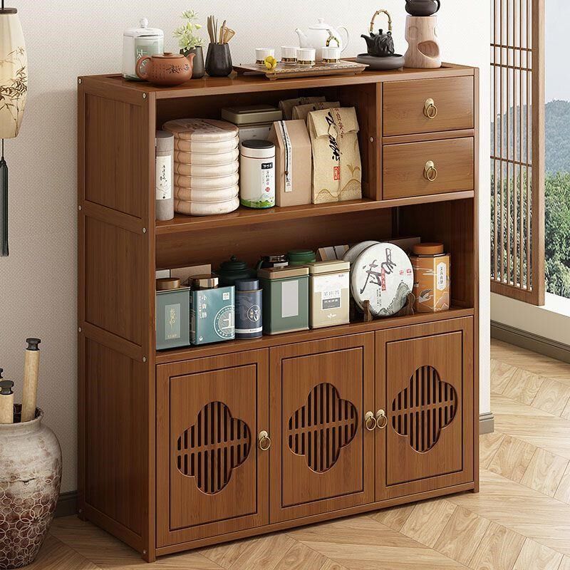 Tea cabinet household tea room tea rack Bogu rack tea cabinet storage rack Chinese tea table side cabinet tea set storage rack
