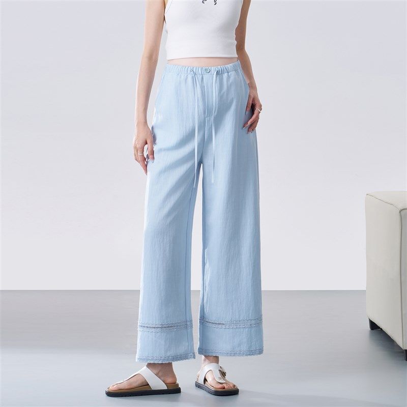 孕妇裤子夏季薄款无托腹阔腿裤2025新款夏装小个子九分直筒裤外穿,淘宝优惠券,粉丝福利购,淘宝优惠卷