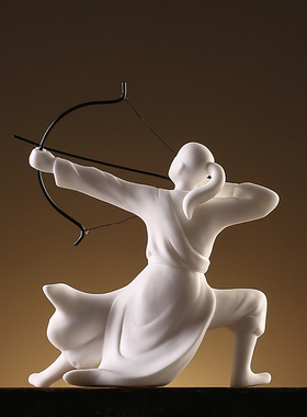 创意陶瓷武侠历史人物摆件玄关客厅博古架酒柜软装装饰工艺品摆设