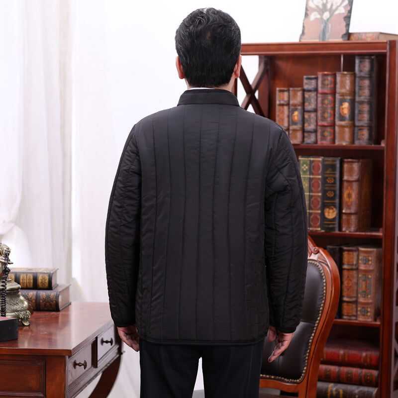 Men's clothing plus velvet thickened cotton jacket autumn and winter middle-aged men's cotton jacket winter middle-aged and elderly father wears cotton jacket