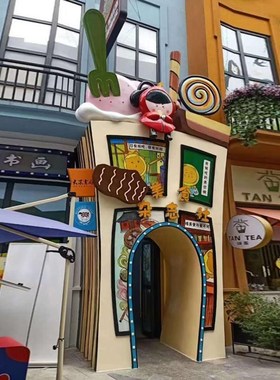 玻璃钢立体卡通公仔娃娃门头雕塑儿F童游乐园幼儿园创意装饰大厂