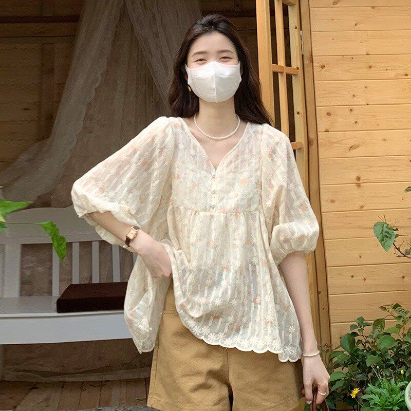 花色泡泡袖衬衣吊带内搭上衣碎花小个子两件套孕妇托腹短裤套装夏,淘宝优惠券,粉丝福利购,淘宝优惠卷