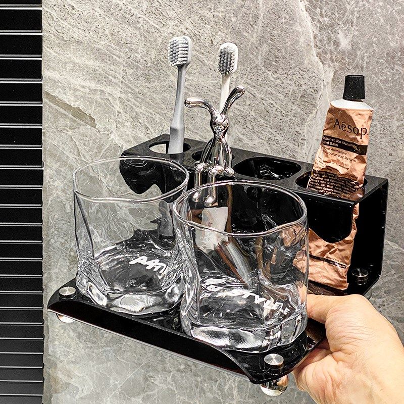 轻奢牙刷牙杯置物架浴室牙膏洗漱杯收纳架2023新款高档漱口杯套装,淘宝优惠券,粉丝福利购,淘宝优惠卷