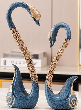 新人情侣天鹅结婚北欧轻奢喜庆实用礼物装饰品创意客厅摆件送闺蜜