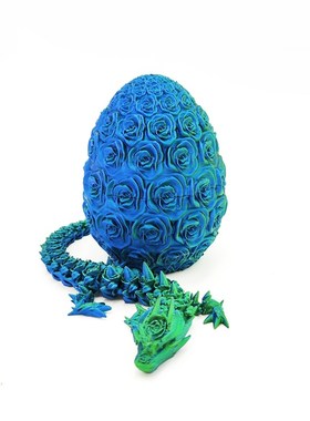 3d打印龙模型中国翼龙恐龙蛋关节龙玩具龙摆件可活动彩虹龙蛋套装
