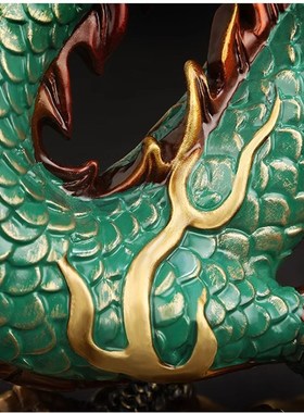弗朗德吉生意兴隆全铜龙摆件居家办公室客厅店铺开X业装饰品青龙