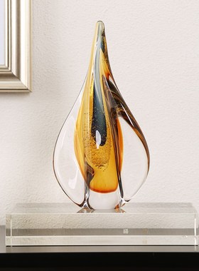 彩色水滴琉璃艺术摆件现代客厅酒店样板间博古架桌面装饰送礼