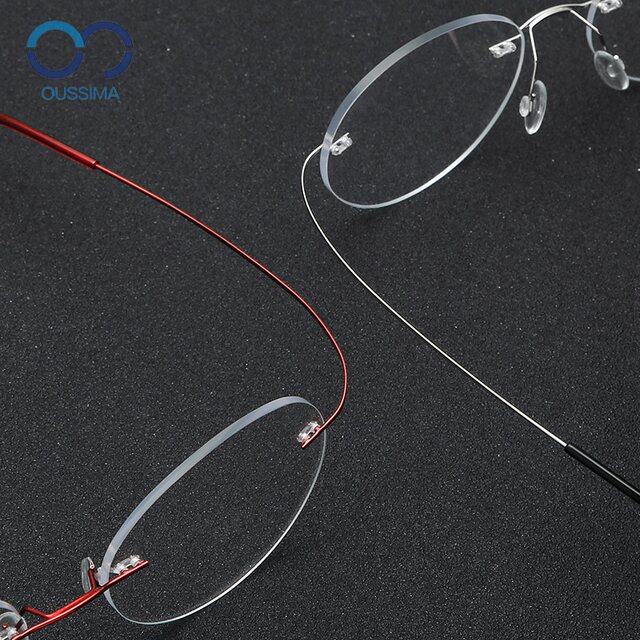 Frameless glasses round myopia glasses frame glasses frame round retro literary super light glasses Jobs men and women